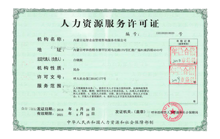 人力資源服務許可證